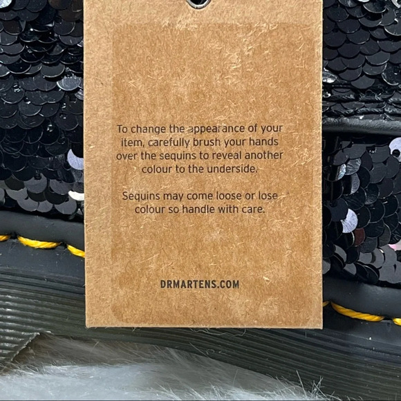 Dr.Martens 1460 Pascal Reversible Flipped Sequin Black/Silver Boots NEW - Picture 14 of 15